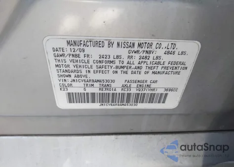 2010 Infiniti G37X from USA, damaged, VIN JN1CV6AR9AM453030
